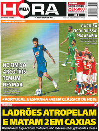 Capa do jornal Meia Hora 15/06/2018