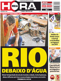Capa do jornal Meia Hora 16/02/2018