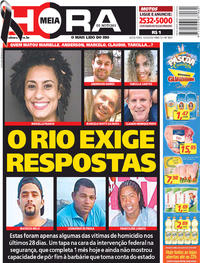 Capa do jornal Meia Hora 16/03/2018