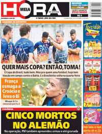 Capa do jornal Meia Hora 16/07/2018