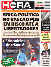 Capa do jornal Meia Hora 18/01/2018