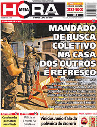 Capa do jornal Meia Hora 20/02/2018