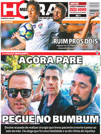 Capa do jornal Meia Hora 20/07/2018