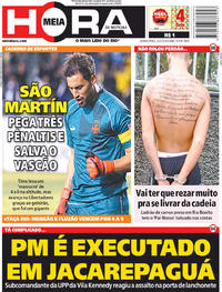 Capa do jornal Meia Hora 22/02/2018