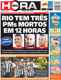 Capa do jornal Meia Hora 22/03/2018