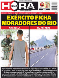 Capa do jornal Meia Hora 24/02/2018