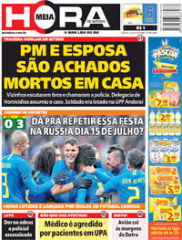 Capa do jornal Meia Hora 24/03/2018