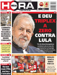 Capa do jornal Meia Hora 25/01/2018