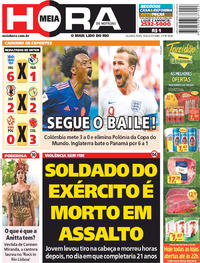 Capa do jornal Meia Hora 25/06/2018