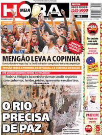 Capa do jornal Meia Hora 26/01/2018
