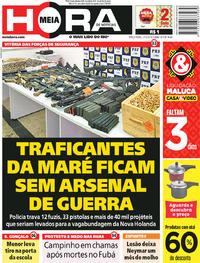 Capa do jornal Meia Hora 27/02/2018