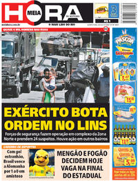 Capa do jornal Meia Hora 28/03/2018