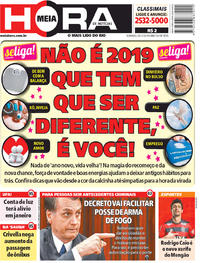 Capa do jornal Meia Hora 30/12/2018