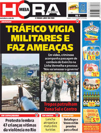 Capa do jornal Meia Hora 31/03/2018