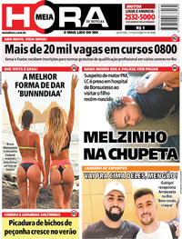 Capa do jornal Meia Hora 11/01/2019