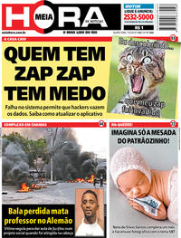 Capa do jornal Meia Hora 15/05/2019