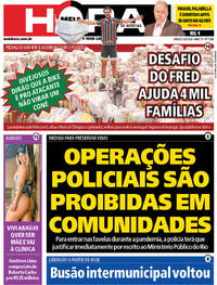 Capa do jornal Meia Hora 06/06/2020