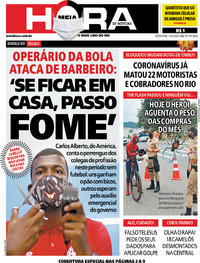 Capa do jornal Meia Hora 15/05/2020