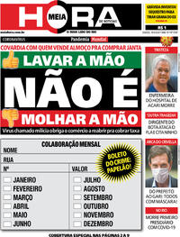 Capa do jornal Meia Hora 18/04/2020
