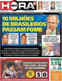Capa do jornal Meia Hora 18/09/2020