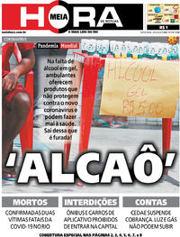 Capa do jornal Meia Hora 20/03/2020