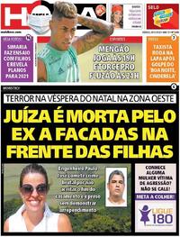 Capa do jornal Meia Hora 26/12/2020