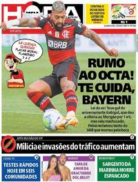 Capa do jornal Meia Hora 31/08/2020