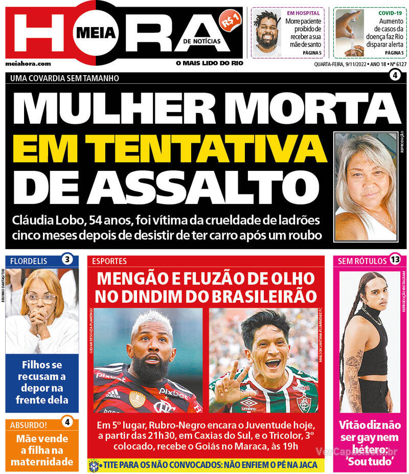 Capa Meia Hora Sábado 15 De Junho De 2019