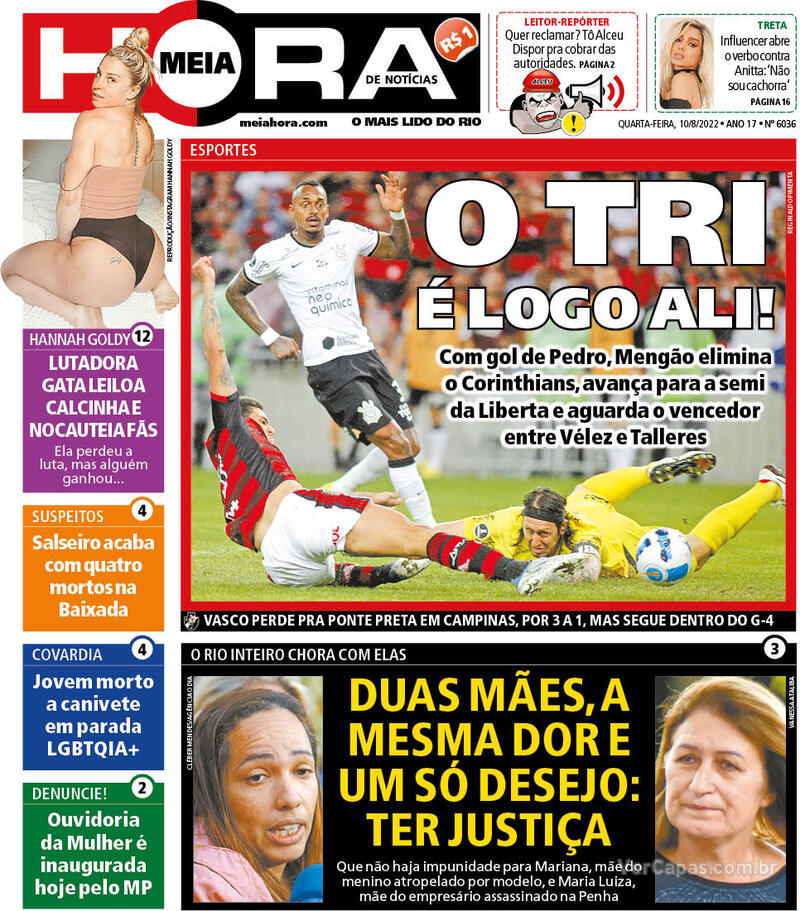 Capa do jornal Meia Hora 03/12/2019
