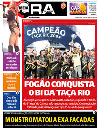 Capa do jornal Meia Hora 01/04/2024