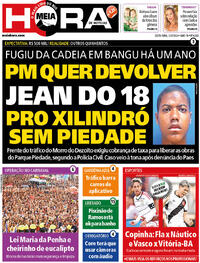 Capa do jornal Meia Hora 12/01/2024