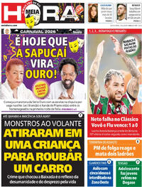 Capa do jornal Meia Hora 13/02/2026