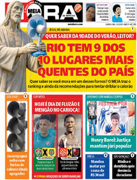Capa do jornal Meia Hora 14/01/2026