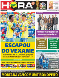 Capa do jornal Meia Hora 14/06/2026