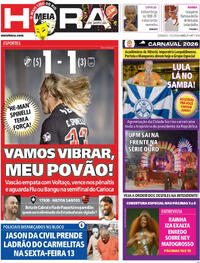 Capa do jornal Meia Hora 15/02/2026