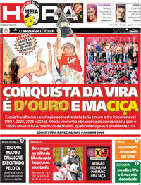 Capa do jornal Meia Hora 19/02/2026