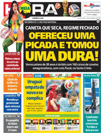 Capa do jornal Meia Hora 22/06/2026