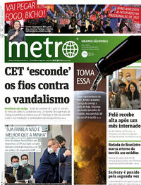 Capa do jornal Metro Jornal São Paulo 01/10/2021