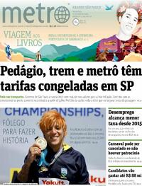 Capa do jornal Metro Jornal São Paulo 01/07/2022