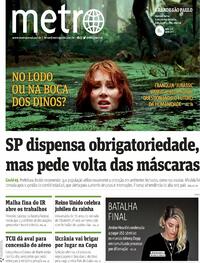Capa do jornal Metro Jornal São Paulo 02/06/2022