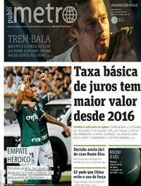 Capa do jornal Metro Jornal São Paulo 04/08/2022