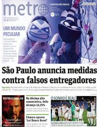 Capa do jornal Metro Jornal São Paulo 05/05/2022
