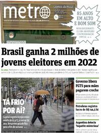 Capa do jornal Metro Jornal São Paulo 06/05/2022