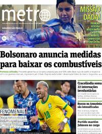 Capa do jornal Metro Jornal São Paulo 07/06/2022