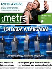 Capa do jornal Metro Jornal São Paulo 08/08/2022