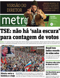 Capa do jornal Metro Jornal São Paulo 10/05/2022