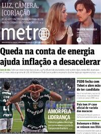 Capa do jornal Metro Jornal São Paulo 10/06/2022