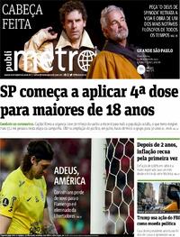 Capa do jornal Metro Jornal São Paulo 10/08/2022