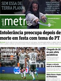 Capa do jornal Metro Jornal São Paulo 11/07/2022
