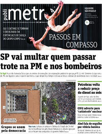 Capa do jornal Metro Jornal São Paulo 12/08/2022